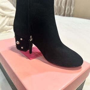 Kate Spade Black Suede Heeled Boots